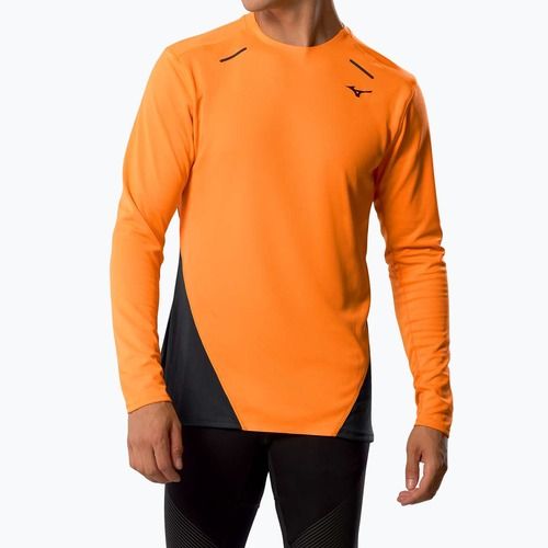 Longsleeve de alergare pentru bărbați Mizuno Tech Thermal Charge tangelo