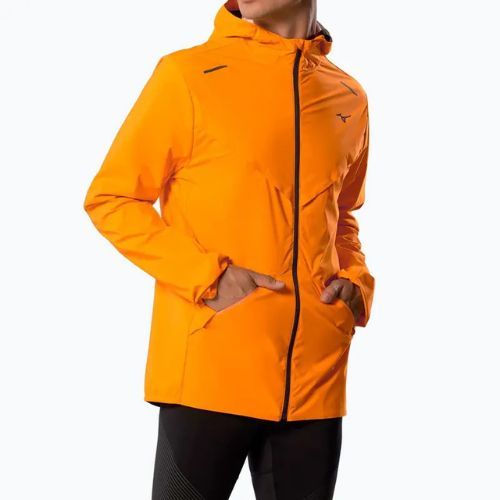 Geacă de alergare pentru bărbați Mizuno Tech Thermal Charge Hooded tangelo