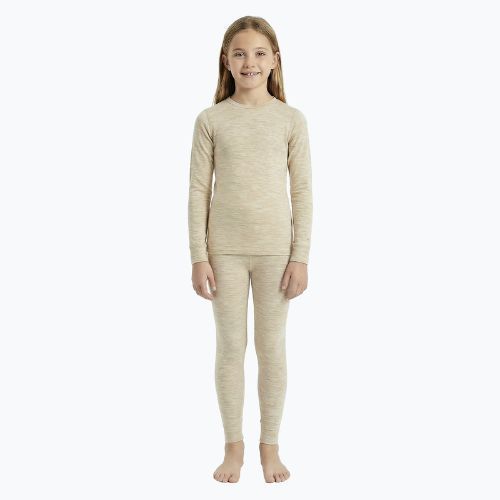 Set de lenjerie termoactivă pentru copii WOOLCANO Merino SET0683 beige