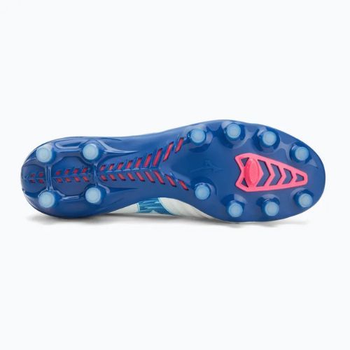 Încălțăminte de fotbal pentru bărbați Mizuno Morelia Neo IV Β Elite MD white/tanager turquoise/pink tetra