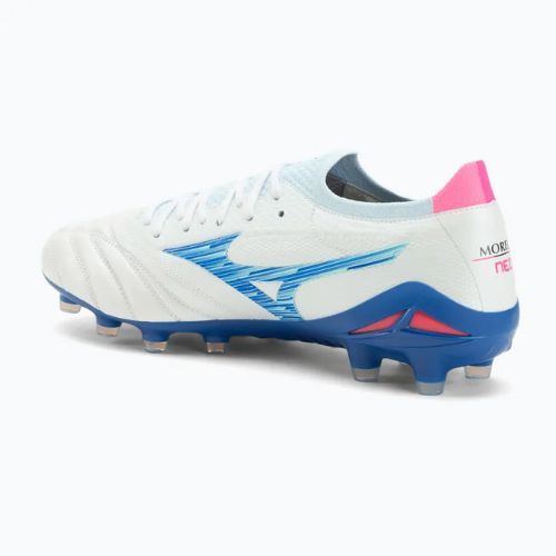 Ghete de fotbal pentru bărbați Mizuno Morelia Neo IV β Japan Fg white/tanager turquoise/pink tetra