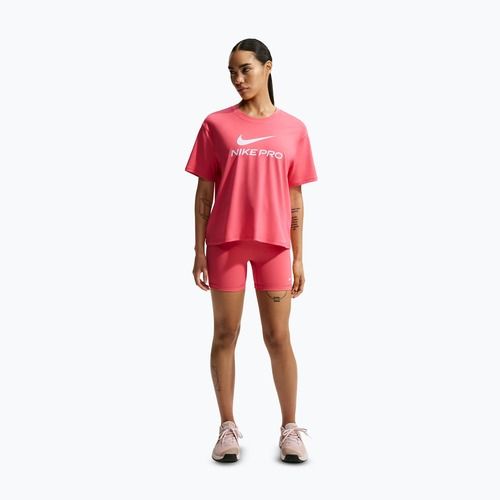 Tricou de antrenament pentru femei Nike Pro Dri-Fit Loose sea coral/white