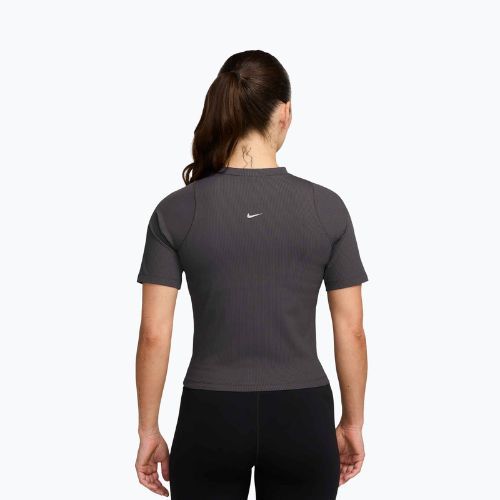 Tricou pentru femei Nike Zenvy Rib Dri-Fit Thunder Grey/White