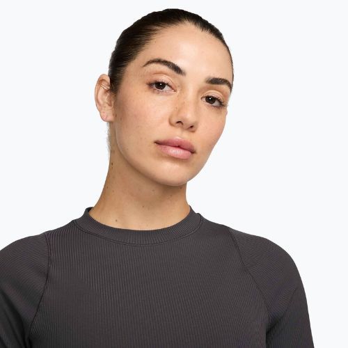 Tricou pentru femei Nike Zenvy Rib Dri-Fit Thunder Grey/White