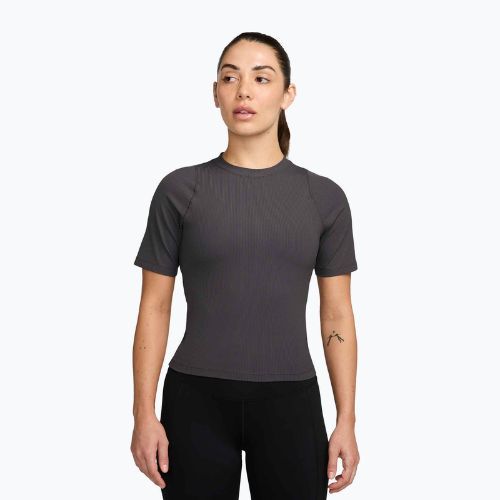 Tricou pentru femei Nike Zenvy Rib Dri-Fit Thunder Grey/White