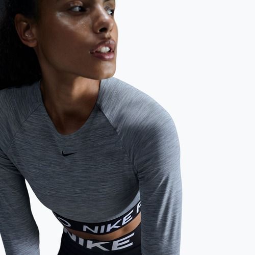 Top de antrenament longsleeve pentru femei Nike Pro 365 Dri-Fit smoke grey/heather