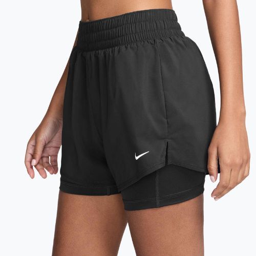 Pantaloni scurți pentru femei Nike One Dri-Fit High-Waisted 3" 2In1 black/white