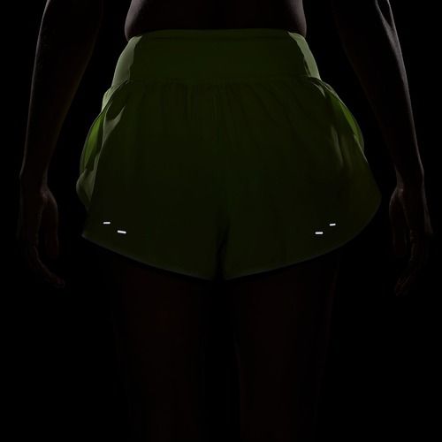 Pantaloni scurți de alergare pentru femei Nike Tempo Swoosh Dri-Fit Mid-Rise Brief-Lined light lemon twist/white