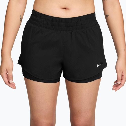 Pantaloni scurți de alergare pentru femei Nike One Dri-FIT 2IN1 black/white