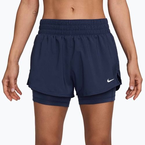 Pantaloni scurți de alergare pentru femei Nike One Dri-FIT 2IN1 midnight navy/white