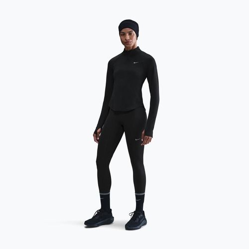 Bluză cu mânecă lungă de alergare pentru femei Nike Tempo Swoosh Run Dri-Fit 1/4-Zip black/white