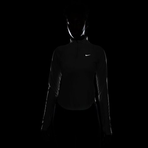 Bluză cu mânecă lungă de alergare pentru femei Nike Tempo Swoosh Run Dri-Fit 1/4-Zip white/black