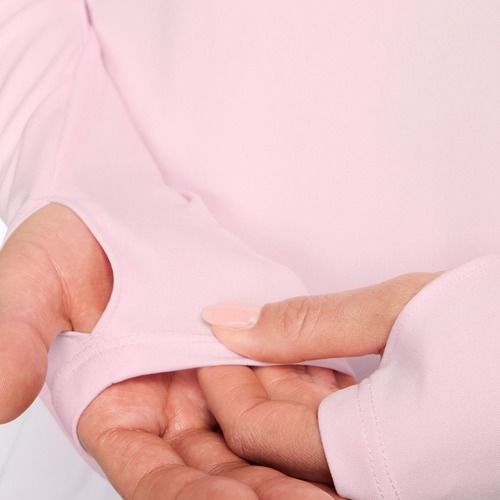 Bluză cu mânecă lungă de alergare pentru femei Nike Tempo Swoosh Run Dri-Fit 1/4-Zip pink foam/white