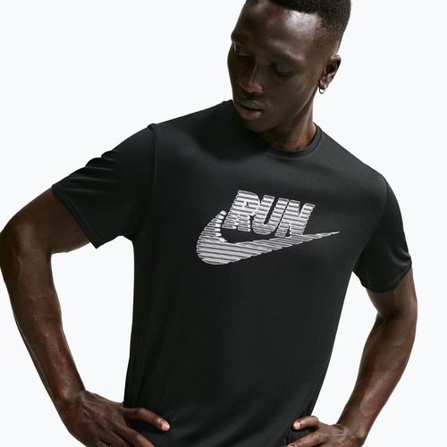 Tricou de alergare pentru bărbați Nike Miler Dri-Fit UV black/white