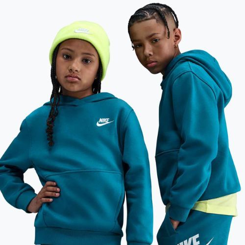 Bluză pentru copii Nike Sportswear Club Fleece Green Abyss/White