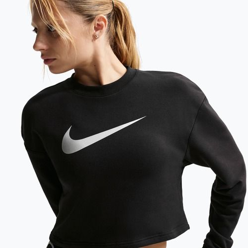Bluză de antrenament pentru femei Nike Pro Dri-Fit Crew Neck black/metallic silver/white