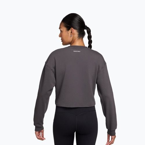 Bluză de antrenament pentru femei Nike Pro Dri-Fit Crew Neck thunder grey/metallic silver/white