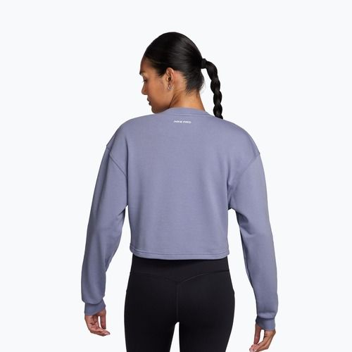 Bluză de antrenament pentru femei Nike Pro Dri-Fit Crew Neck iron purple/metallic silver/white
