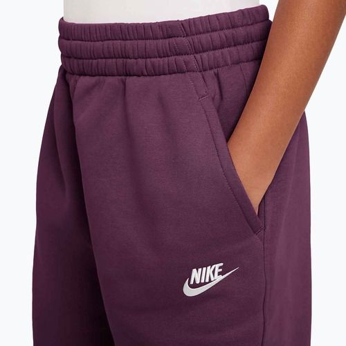 Pantaloni pentru copii Nike Sportswear Club Fleece burgundy/burgundy/white
