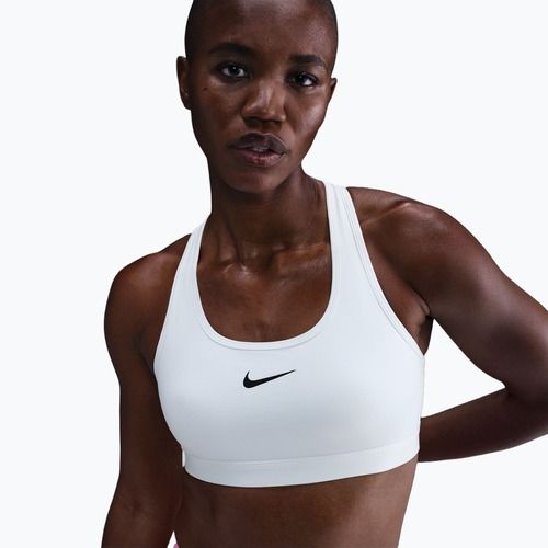 Sutien de antrenament Nike Swoosh Medium Support white/black
