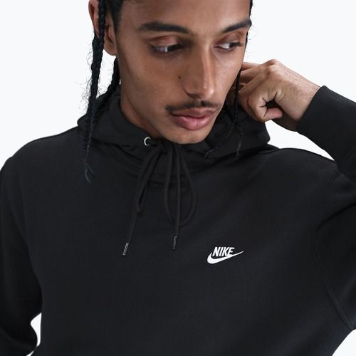 Bluză pentru bărbați Nike Club Pullover Hoodie black/black/white