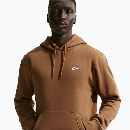 Bluză pentru bărbați Nike Club Pullover Hoodie ale brown/ale brown/white