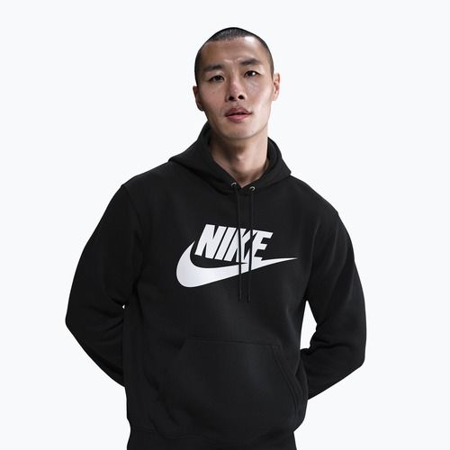 Bluză pentru bărbați Nike Club Pullover Hoodie black/black/white