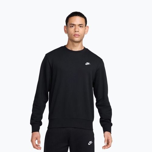 Bluză pentru bărbați Nike Club French Terry Crew Black/White