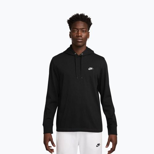 Bluză pentru bărbați Nike Sportswear Club Knit Pullover Hoodie black/black/white