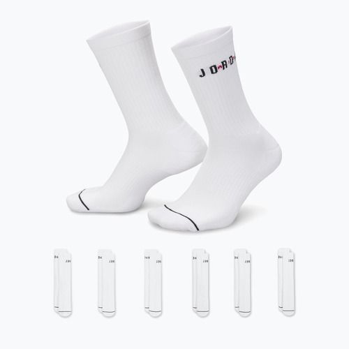 Șosete Jordan Everyday Crew 6 pairs white/gym red/black