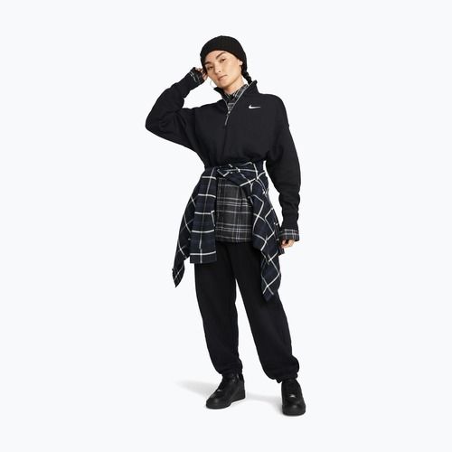 Bluză pentru femei Nike Sportswear Phoenix Fleece 1/2 Zip Cropped black/sail