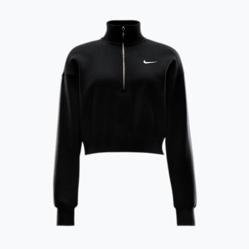 Bluză pentru femei Nike Sportswear Phoenix Fleece 1/2 Zip Cropped black/sail