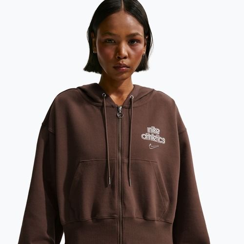 Bluză pentru femei Nike Phoenix Full-Zip Hoodie light chocolate