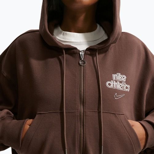 Bluză pentru femei Nike Phoenix Full-Zip Hoodie light chocolate