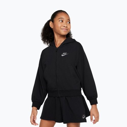 Bluză pentru copii Nike Sportswear Full Zip Hoodie black/flat pewter
