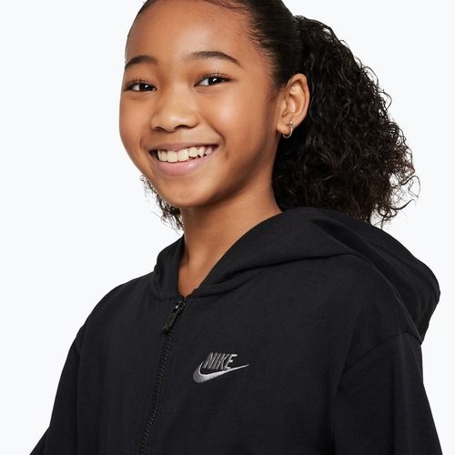 Bluză pentru copii Nike Sportswear Full Zip Hoodie black/flat pewter