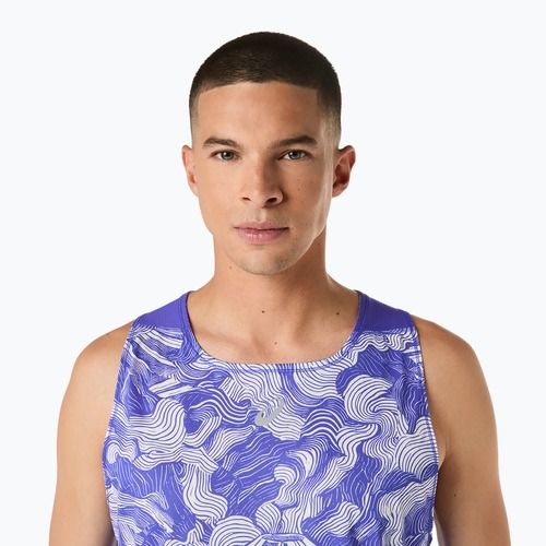 Tricou de alergare pentru bărbați ASICS Fujitrail Singlet cobalt burst/cream