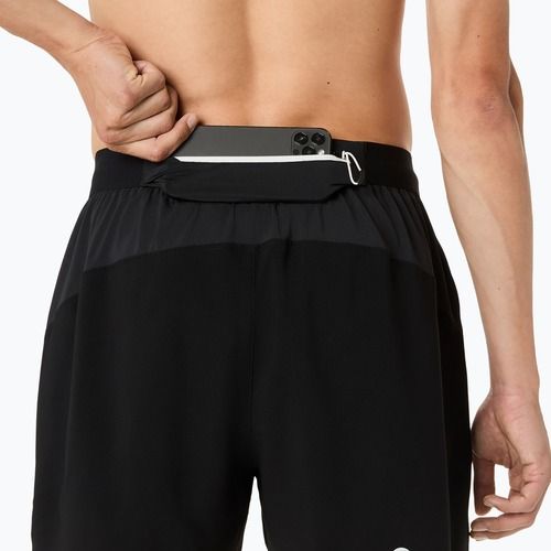 Pantaloni scurți de alergare pentru bărbați ASICS Fujitrail All Over Print 5IN performance black/carbon/cream