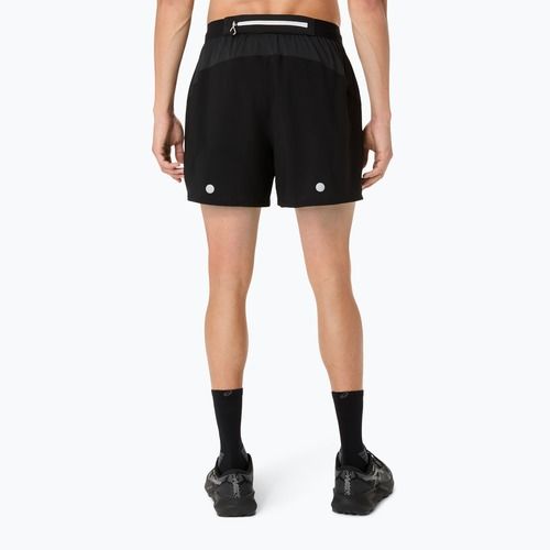 Pantaloni scurți de alergare pentru bărbați ASICS Fujitrail All Over Print 5IN performance black/carbon/cream