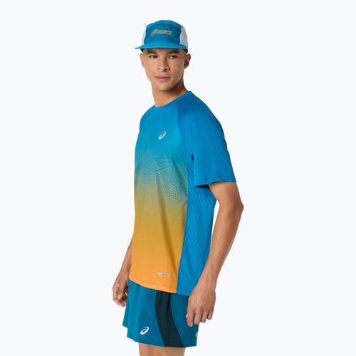 Tricou de alergare pentru bărbați ASICS Road Fade SS Aegean Blue/Yamabuki