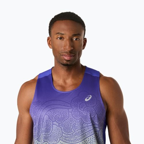 Tricou de alergare pentru bărbați ASICS Road Fade Singlet cobalt burst/illuminate green