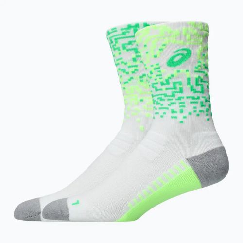 Șosete ASICS Performance Run Crew brilliant white/illum. green/vital green