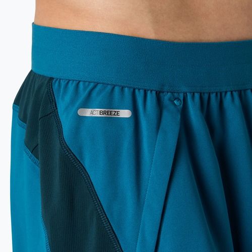 Pantaloni scurți de alergare pentru bărbați ASICS Road 5IN tranquil teal/dark teal/yamabuki yellow