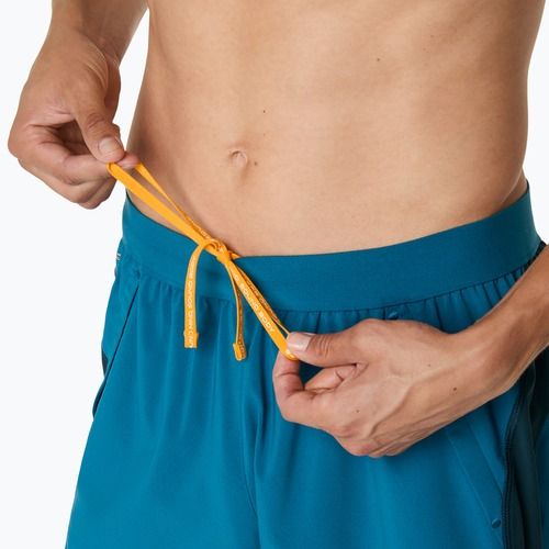 Pantaloni scurți de alergare pentru bărbați ASICS Road 5IN tranquil teal/dark teal/yamabuki yellow