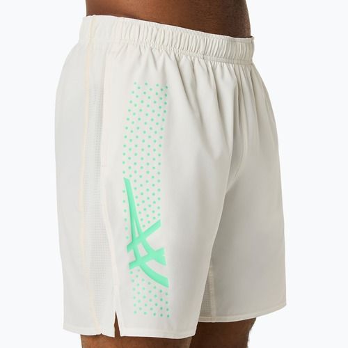 Pantaloni scurți de alergare pentru bărbați ASICS Icon 7IN cream/vital green