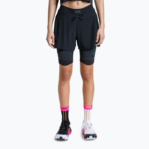 Colanți de alergare pentru femei X-Bionic Xceed Run Tights x black/rhino grey