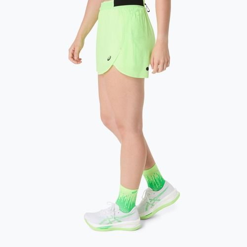 Pantaloni scurți de alergare pentru femei ASICS Metarun Split illuminate green