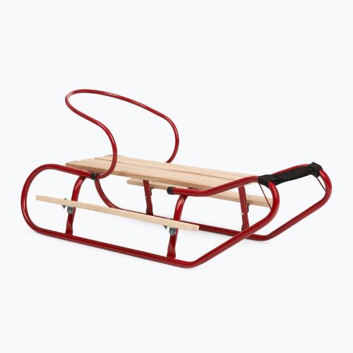 Sanie metalică HUMBAKA with backrest and footrests red