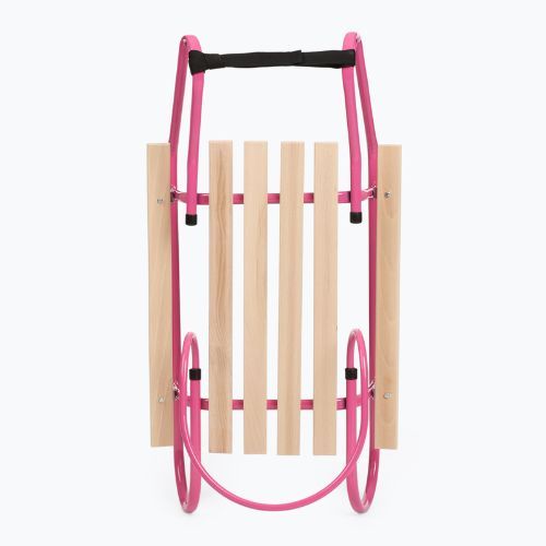 Sănii metalice HUMBAKA with backrest and footrests pink