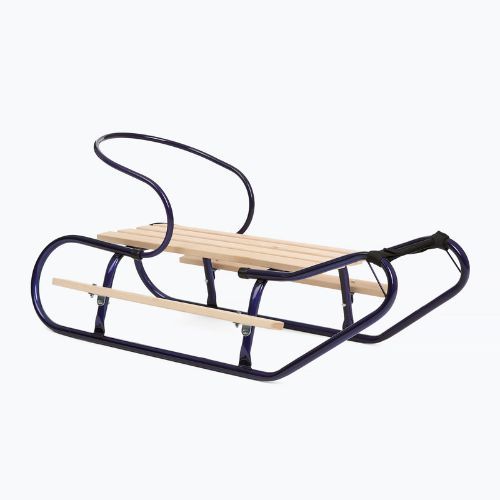 Sănii metalice HUMBAKA with backrest and footrests navy blue
